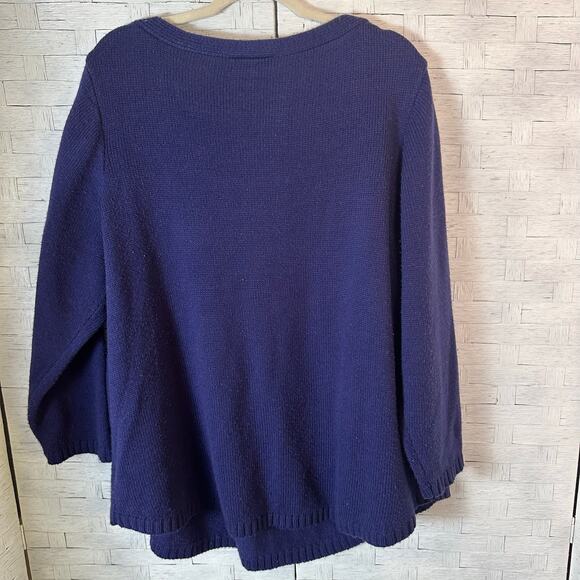 Lane Bryant womens sweater purple knit decorative yolk feminine Wither plus size - Picture 2 of 8